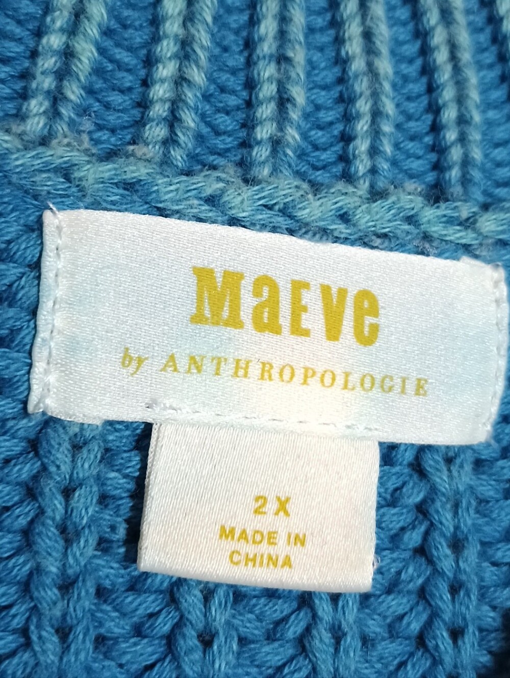 Anthropologie Maeve Mackenzie Sweater Blue Plus Size 2X - Picture 2 of 7